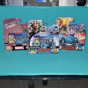 Avengers & Captain Marvel Minimates Bundle of 3 Sets w Figures & Accessories NEW
